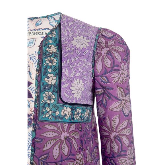 NWT Alix of Bohemia Carnaby Floral Patchwork Jacket, Purple Amethyst, Sz S - Picture 4 of 15